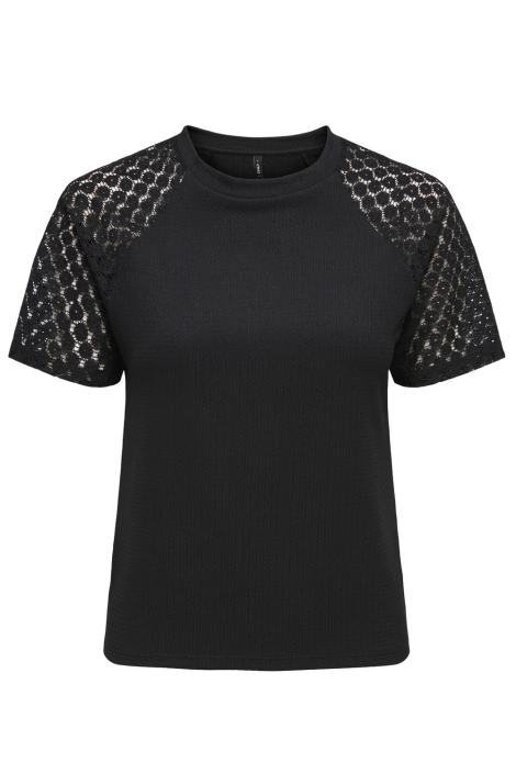 Only onlkari s/s o-neck lace mix top cs